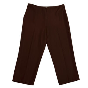 Joseph Ribkoff Brown Capri Career Pants Zip Front Dressy Jersey Fabric Size 6